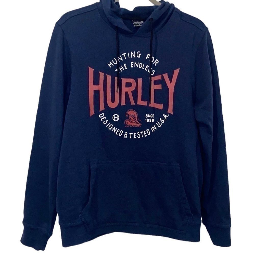 Hurley Navy Blue Hoodie Sweatshirt Small Hunting
